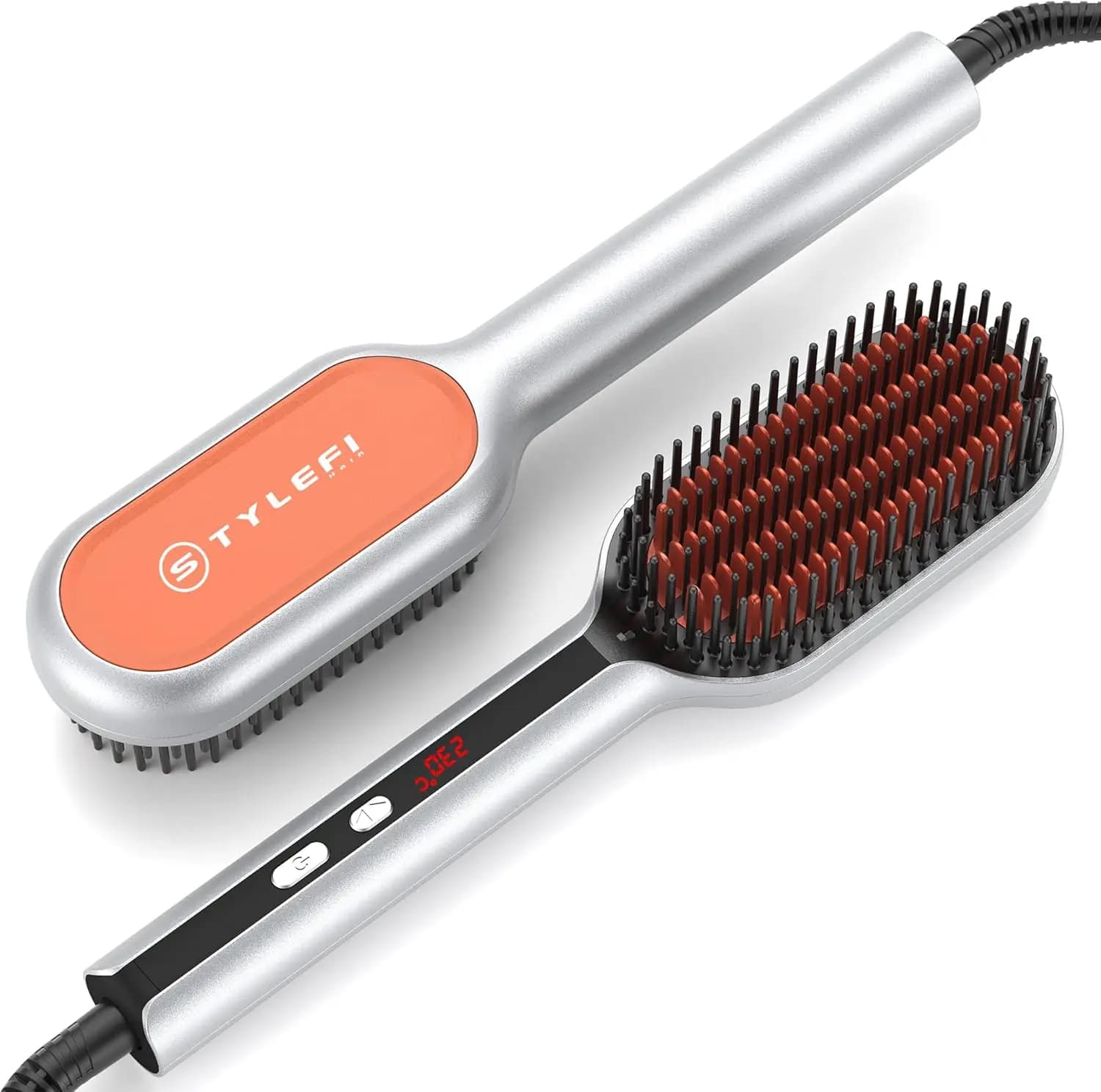 Spazzola Lisciante Ionica per Capelli, Riscaldamento Rapido in 20s, Anti-Scottatura, Doppia Ionizzazione, 100-240V, 250-450 ° Per tutti i tipi di capelli
