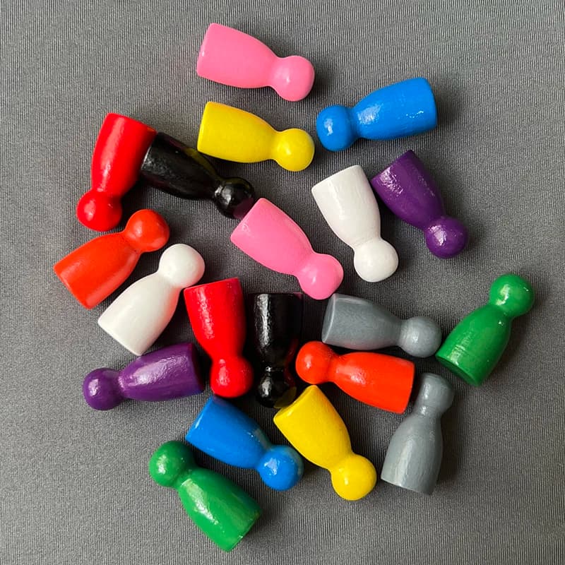 Meeples in legno da 100 pezzi, gettoni per scacchi 10 colori, componenti per giochi da tavolo