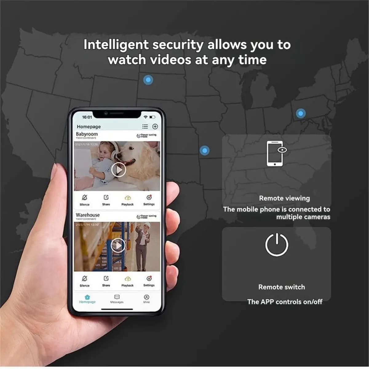 Telecamera di sicurezza Telecamera interna 1080P con rilevamento del movimento per visione notturna a infrarossi Obiettivo grandangolare da 155 gradi Batteria integrata