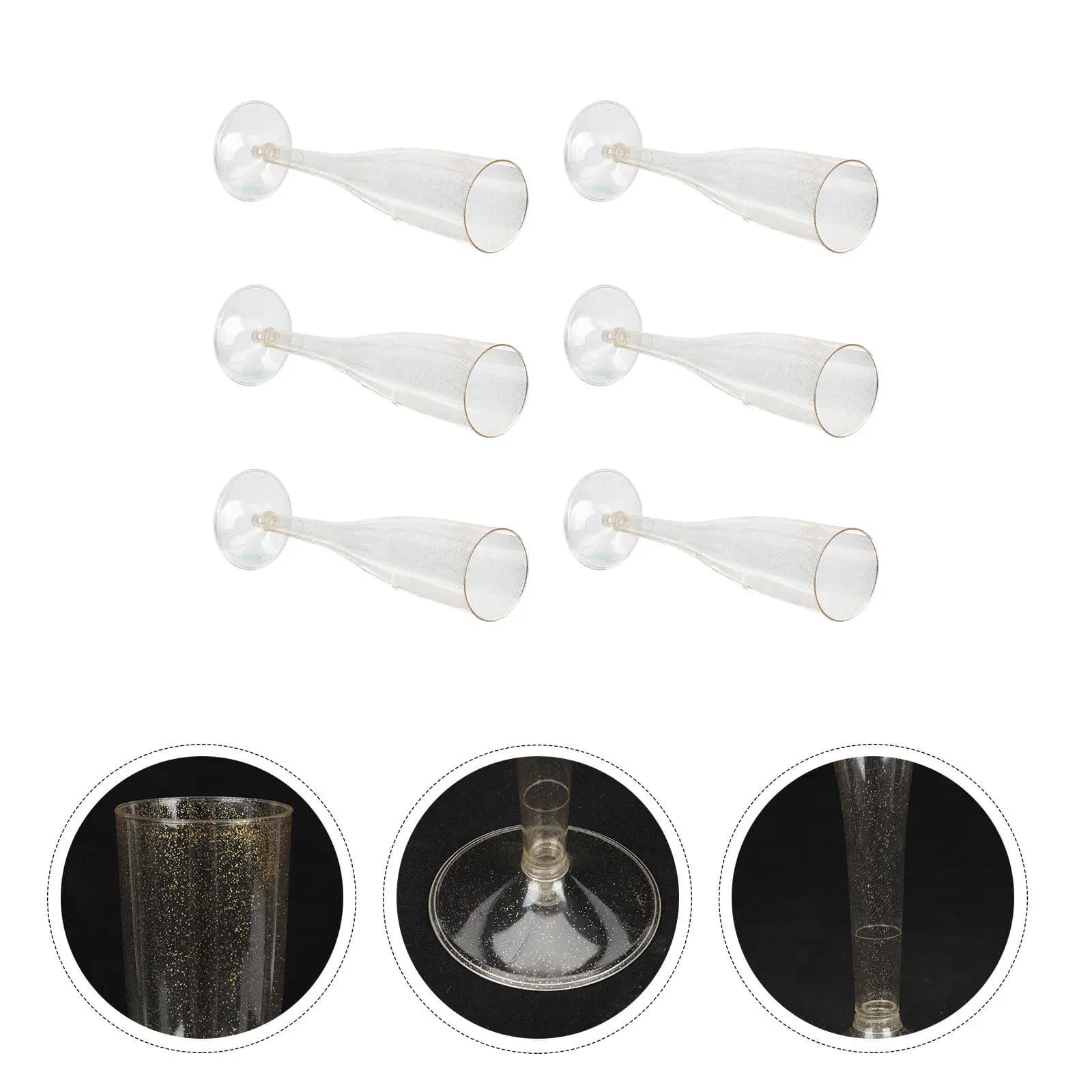 6 bicchieri usa e getta in plastica, bicchieri da vino trasparenti, design elegante, per feste di matrimonio, uso singolo