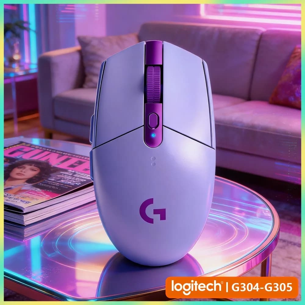 Logitech G305 Gaming Mouse Wireless, 12000 DPI HERO, 6 Custom Keys, 250H Battery, 99G, LIGHTSPEED 1Ms, PC Mac Gamers