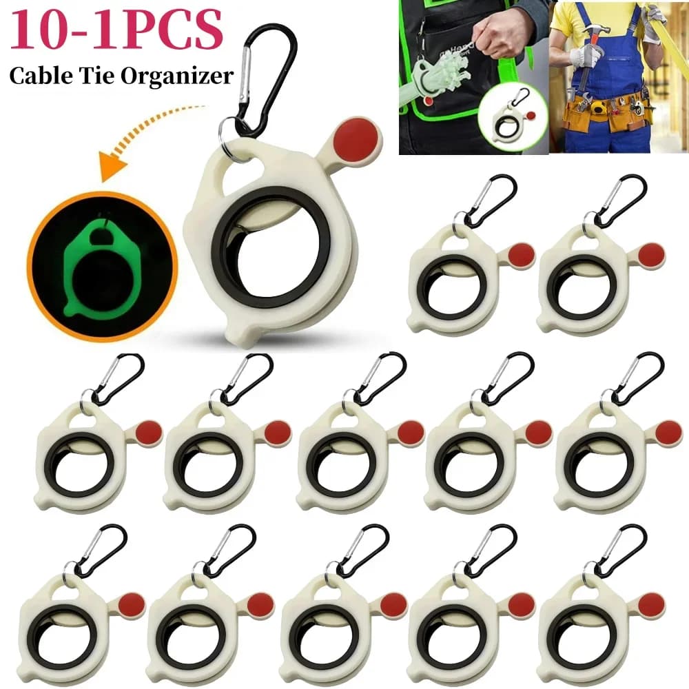 10-1PCS Fluorescente Fascette Organizzatore Riutilizzabile Fascette Filo Elettrico Clip Fascette Filo di Plastica Keeper Fascette Strumento di Stoccaggio