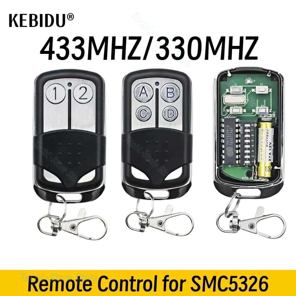 433 MHz 330 mhz Remote Control Metal Button RF Wireless Duplicator For SMC5326 8 Dip Switch Automatic Copy Alarm System Universal