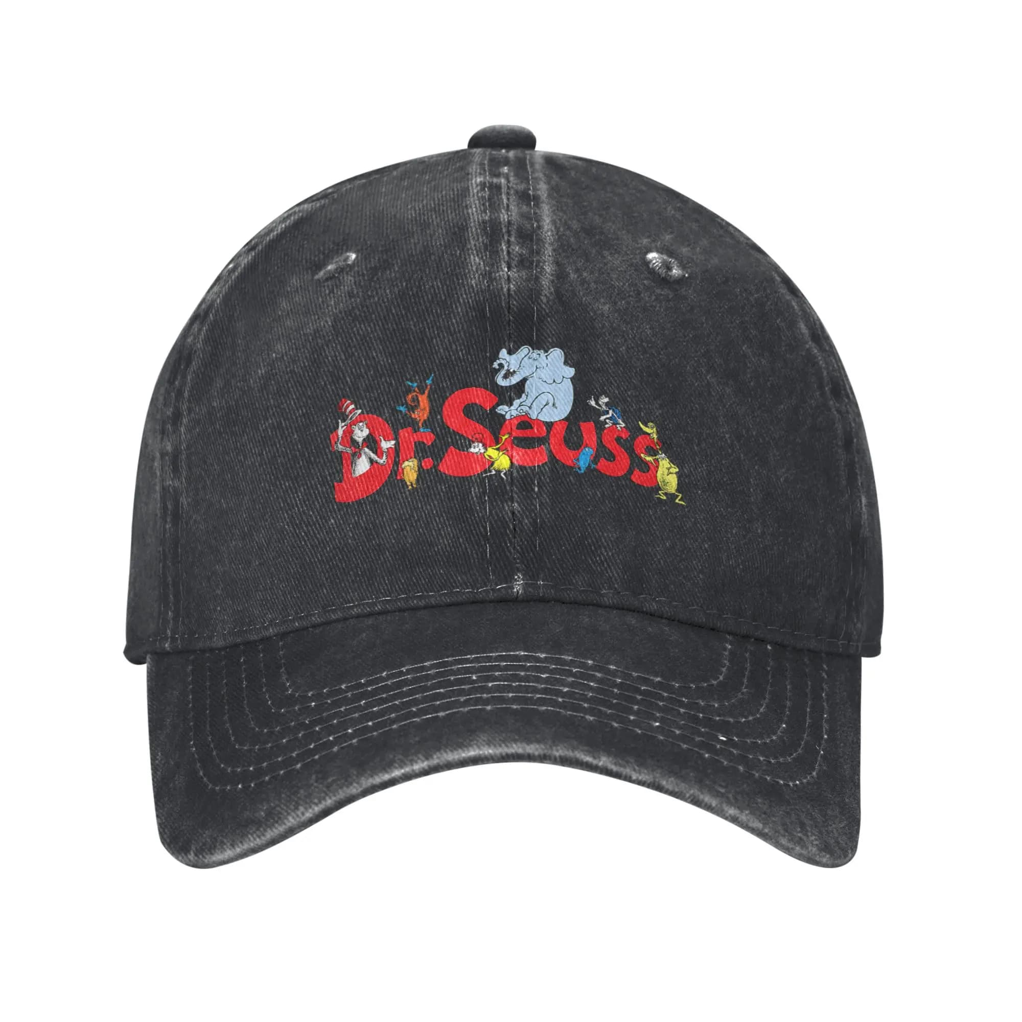 Cappellino da Baseball Dr. Seuss con Personaggi Familiari, Cappello Trucker alla Moda Primaverile, Design Unisex per Adolescenti, Cappellini da Baseball con Visiera Parasole Stile Hippie per la Corsa