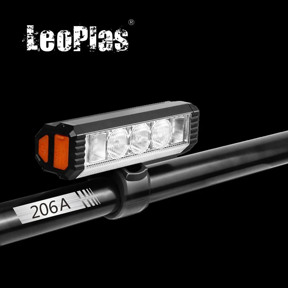 LeoPlas 206A Faro per bicicletta Faro anteriore per bici Power Bank Lampada frontale per ciclismo Lampada frontale per ciclo ricaricabile per la guida notturna