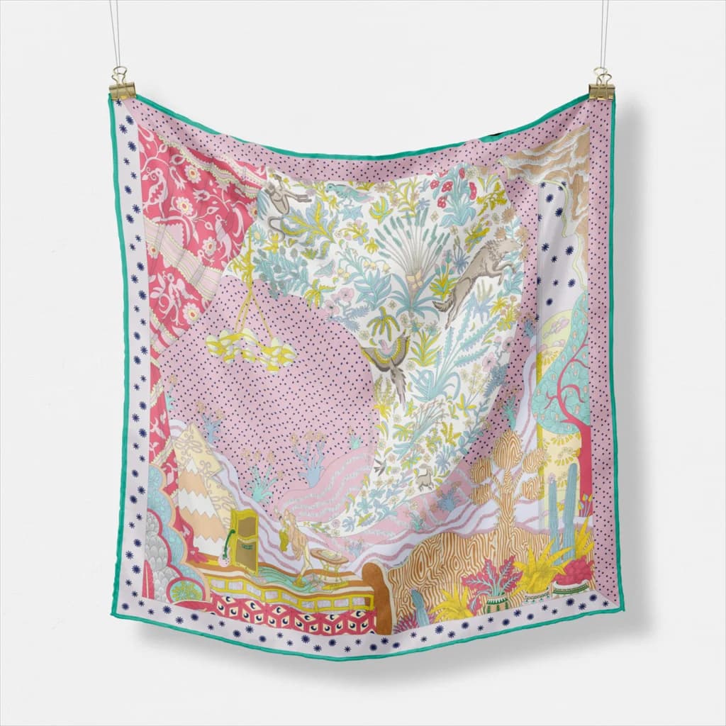 53 cm Brand Dot Animals Square Scarf Woman New Design Silk Scarf Woman Bandana Luxury Charm Hijab Neck