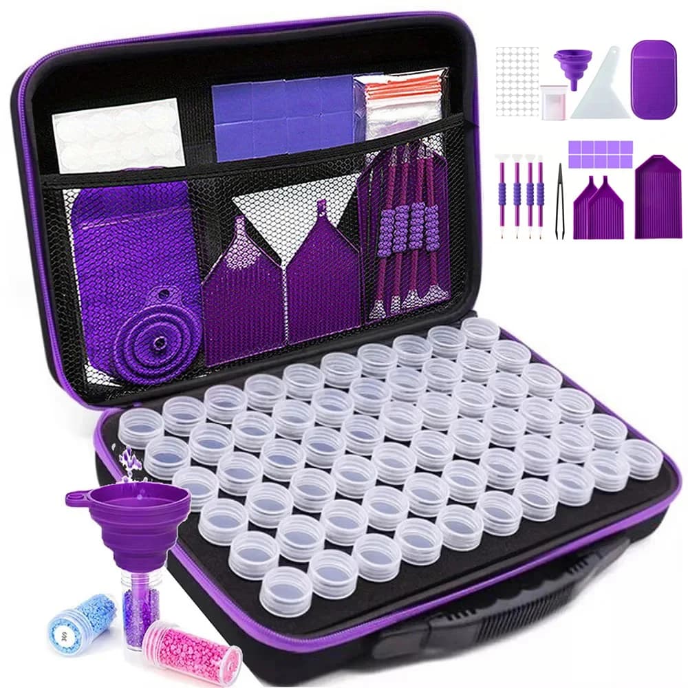 60 Bottle Diamond Painting Accessories Tool Storage Containers Bag Diamond Painting Tool Nail Art Jewelry Carry Case Storage Box