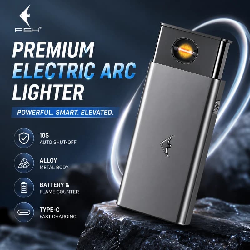 High End Technology Intelligent Lifting High-power Arc Windproof Lighter Alloy Material Type-C Fast Charging Lighter Men's Gift