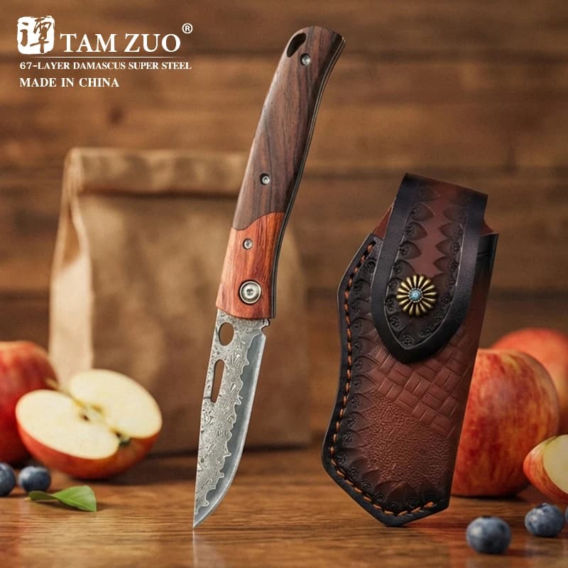 WXCOO Foldable kitchen knife, small portable kitchen knife and handy for home cooking, to peel fruit, vegetables, meat, daily use