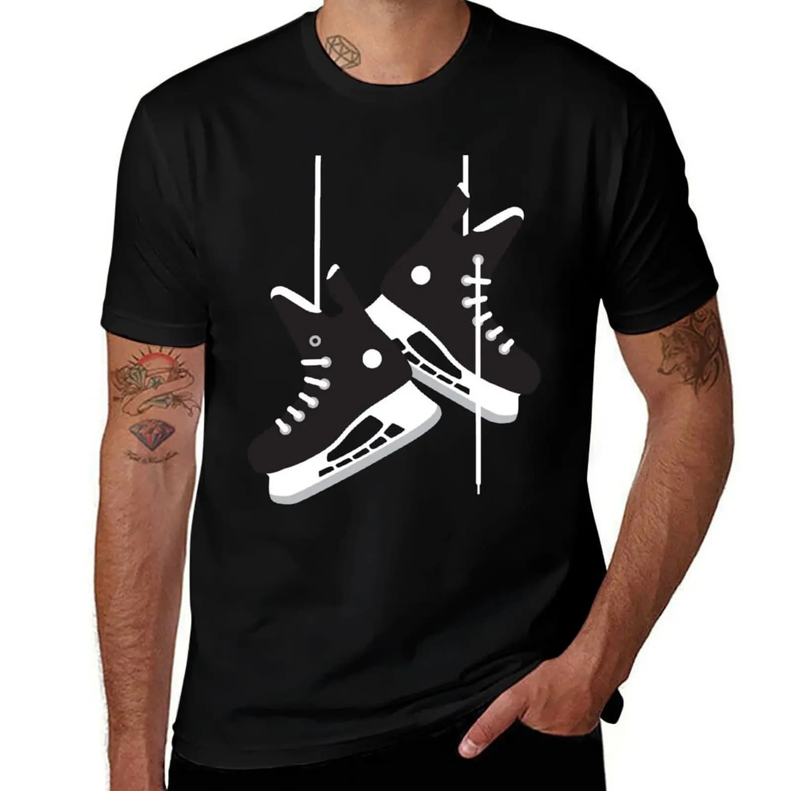 T-shirt Ice Hockey Skates T-shirt basic a maniche corte in misto cotone