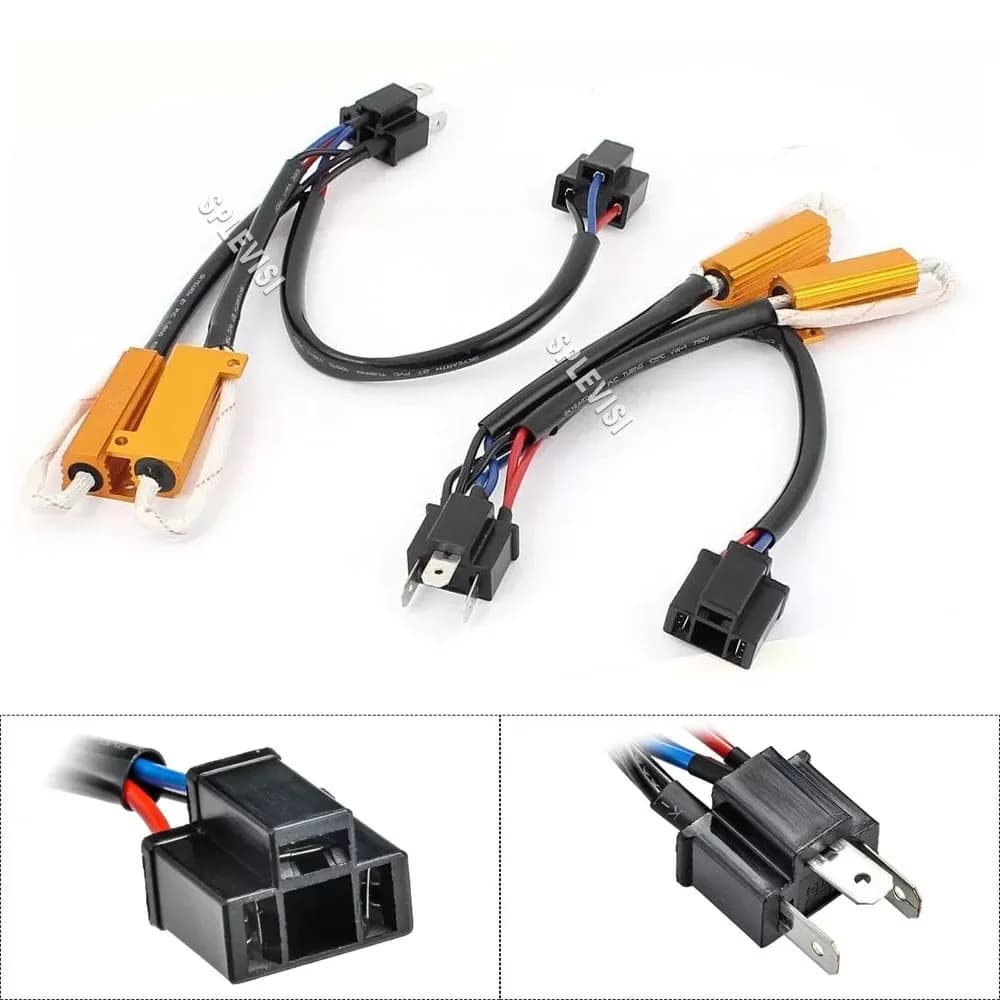 2x 472 472C P43T H4 9003 HB2 50W 6 ohm Decodificatori luminosi per fari LED Resistori di carico per cablaggio Canbus senza errori