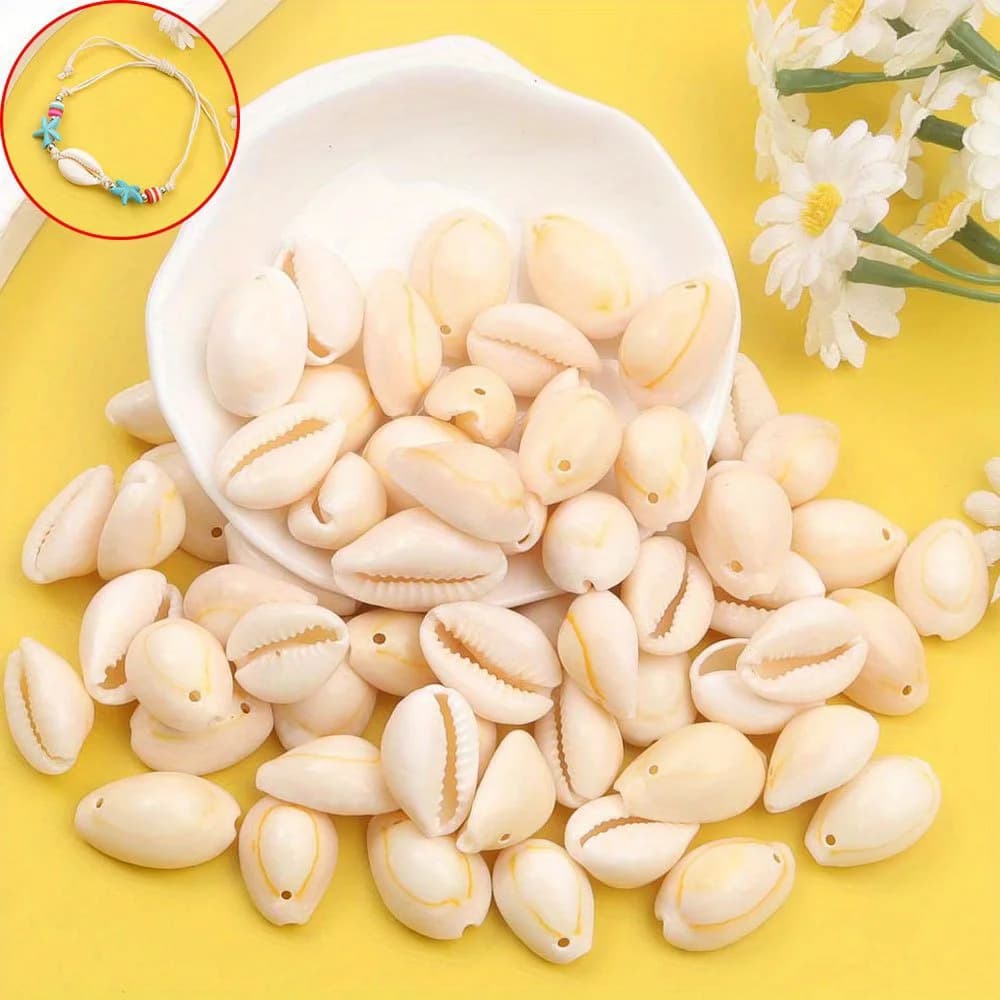 10/30/50 pezzi di perline decorative conchiglia bianca, collane fai da te, orecchini, vacanze, regali di compleanno, accessori per la decorazione di gioielli