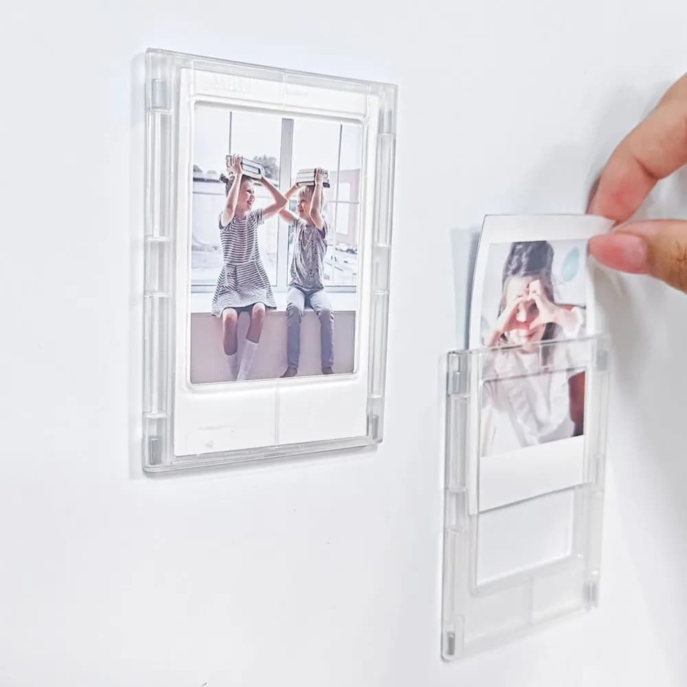 3 Inch Mini Magnetic Photo Frames 2.5x3.5 Inch Transparent Acrylic Refrigerator Picture Holder DIY Photo Display Stand