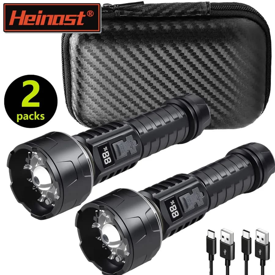 1/2PCS/A Set Torce a LED ad alta potenza e forte Faretti di emergenza Batteria incorporata Torcia da campeggio esterna portatile ricaricabile