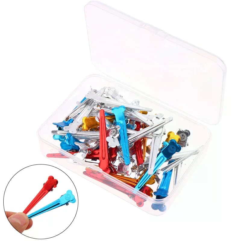 45pcs Mini Barber Hairdressing Clips Heat Resistant Aluminum Dily Color Hairpins Salon Haircut Household Styling Hair Clips Tool
