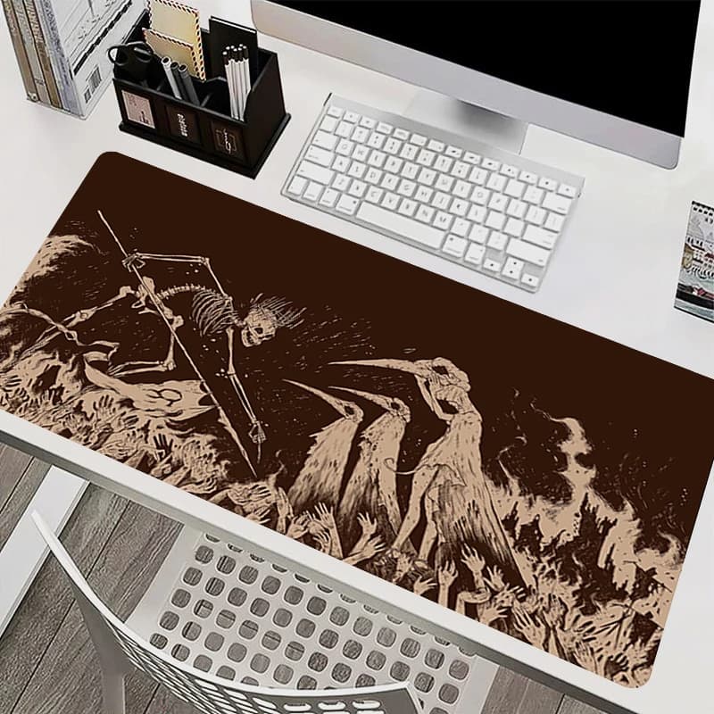 Terror Skeleton skull Mouse Pad Black and white Design Game Desk Mat Anime Gaming Accessories Rubber Keyboard Desk Mat mousepad