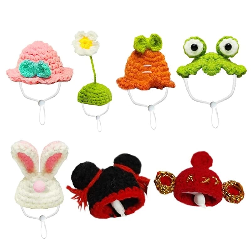 Piccolo animale Mini cappello lavorato a mano per animali domestici Simpatico cappello da criceto minuscolo per serpente