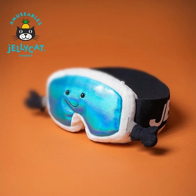 Peluche Kawaii Jellycat Amuseables con Occhiali da Sci, Simpatico Pupazzo Morbido, Regalo di Compleanno, Ornamento