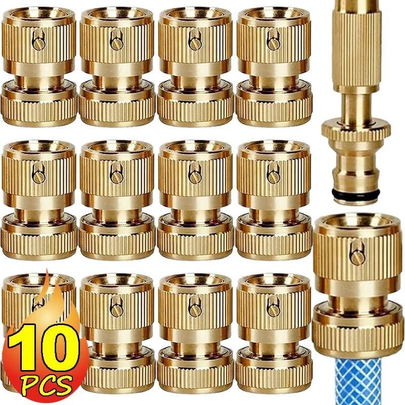 10/1x Tubo In Ottone 4/6 Connettore Rapido Capezzoli Irrigazione Orticoltura Filettatura Rubinetto Accoppiamento Giardino Irrigazione Pistola Adattatore connettori