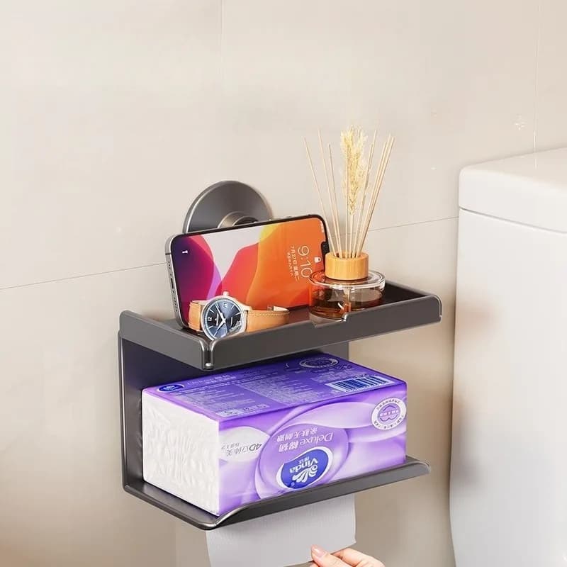 Scatola per carta igienica, dispenser per carta igienica a parete, porta carta igienica, portaoggetti per carta in rotolo, doppio strato
