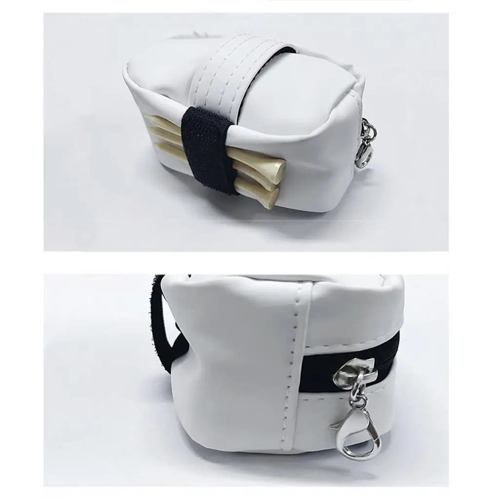 Porta Palline da Golf in Pelle PU con Gancio, Custodia Portatile per Palline da Golf
