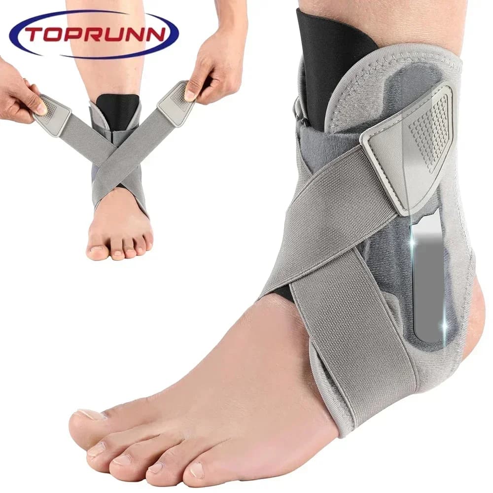 Supporto per caviglia da 1 pezzo per uomo e donna - Fascia a compressione regolabile per caviglia stirata, tendine d'achille, sport, benda stabilizzante