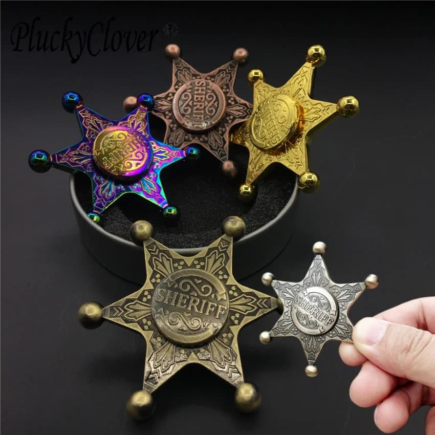 Giroscopio con punta delle dita in metallo a stella esagonale Fidget Spinner Cuscinetto silenzioso Giocattolo antistress a manovella adatto ai bambini