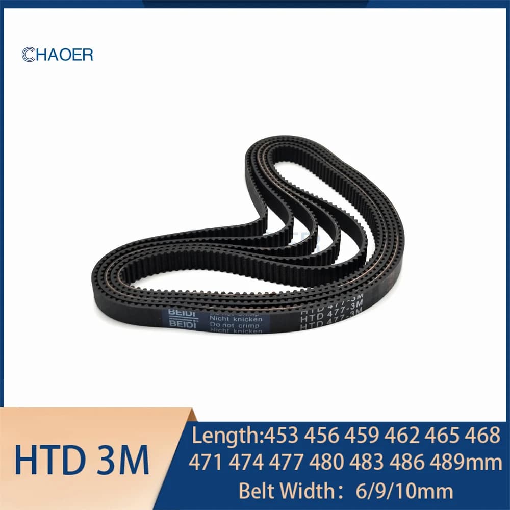 HTD3M cinghia dentata in gomma lunghezza 453 456 459 462 465 468 471 474 477 480 483 486 489mm 3M cinghia sincrona 3M-474 3M-477 3M-489