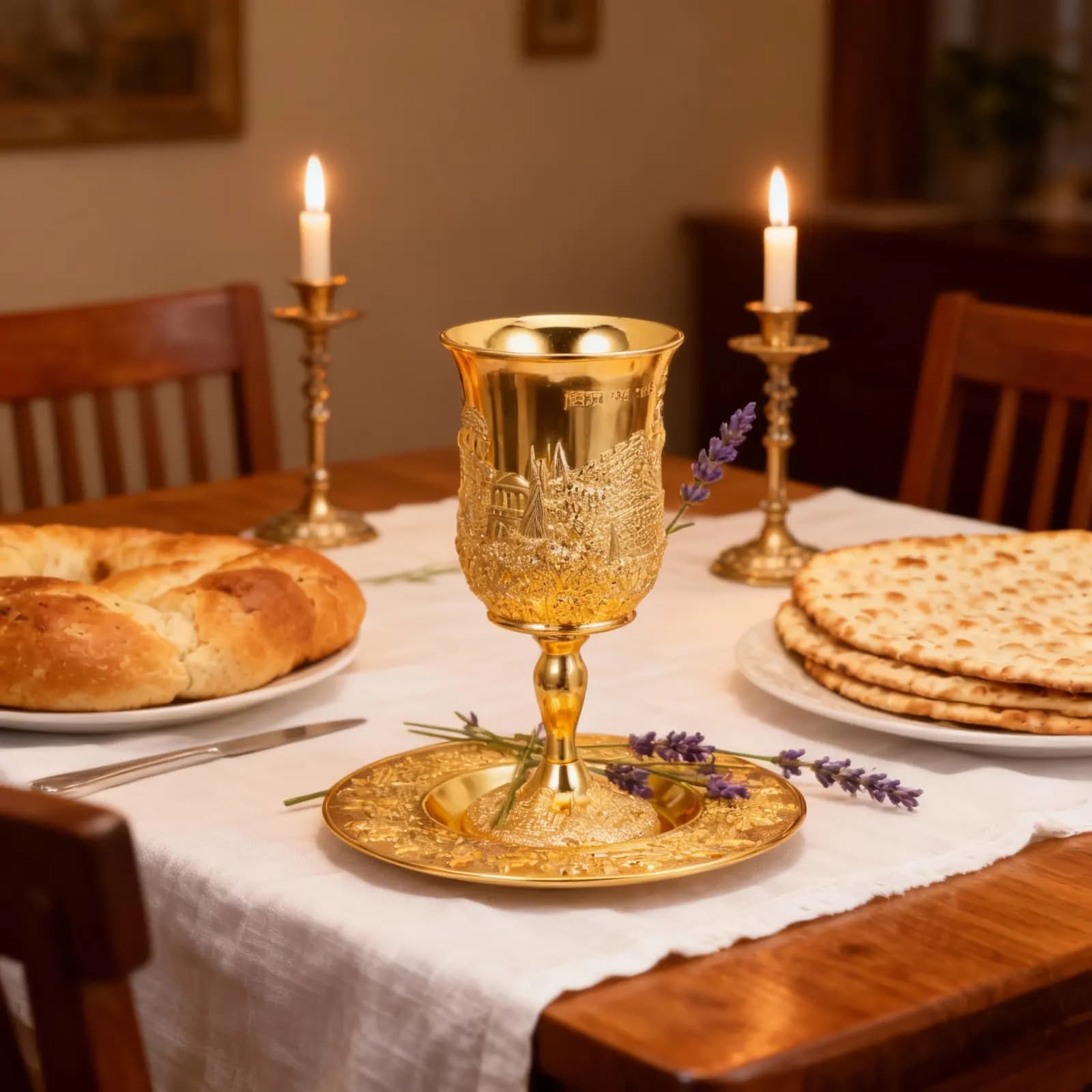 Set di Coppa e Piattino Kiddush in Metallo Placcato Argento, Coppa per Vino Shabbos, Regalo per la Festa di Pessach, Opzione Regalo per Shabbat