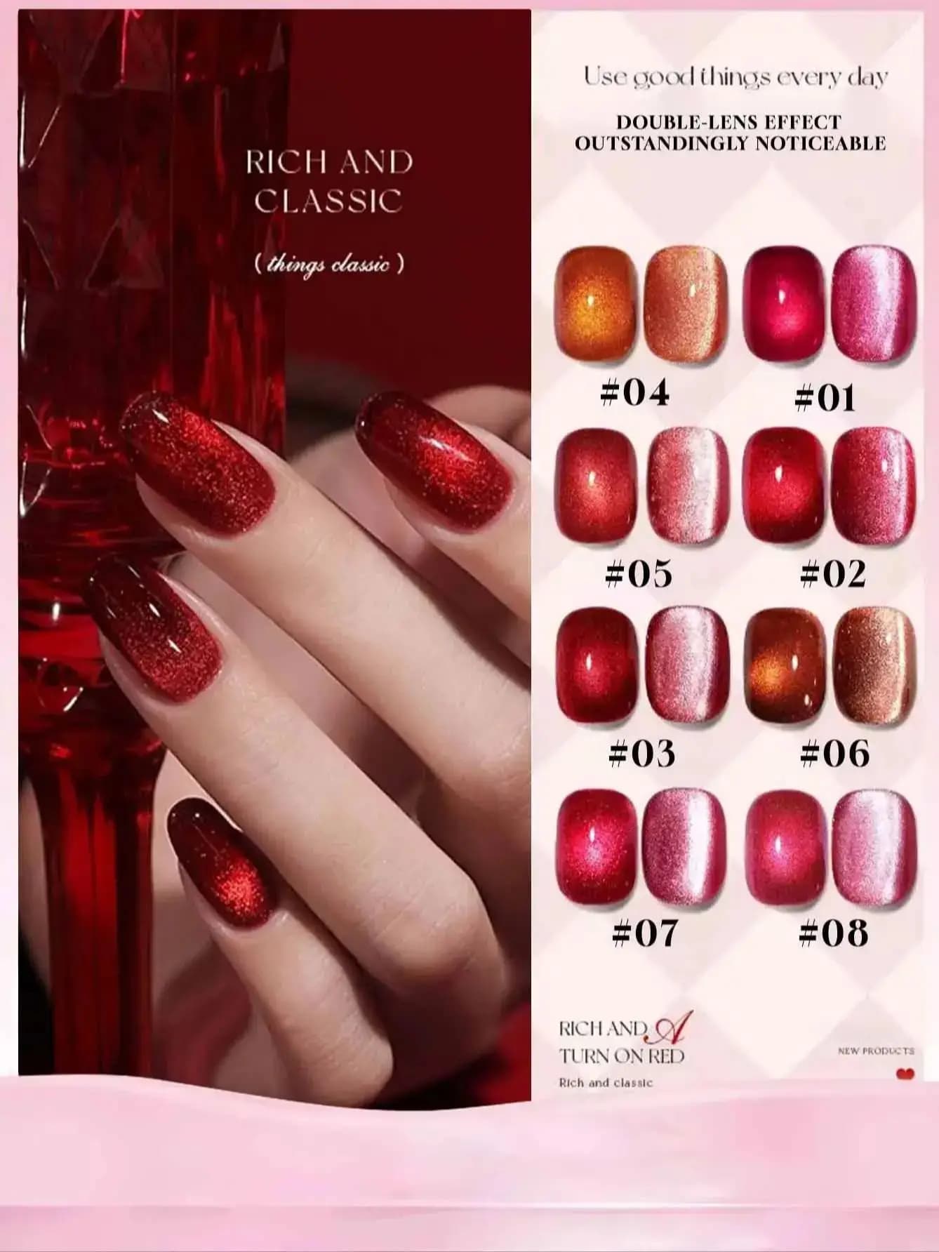 1-9 pz Smalto Gel Magnetico Occhi di Gatto Stile Coreano 12ml, 9 Colori Olografici UV Gel Shimmer Soak Off per Nail Art