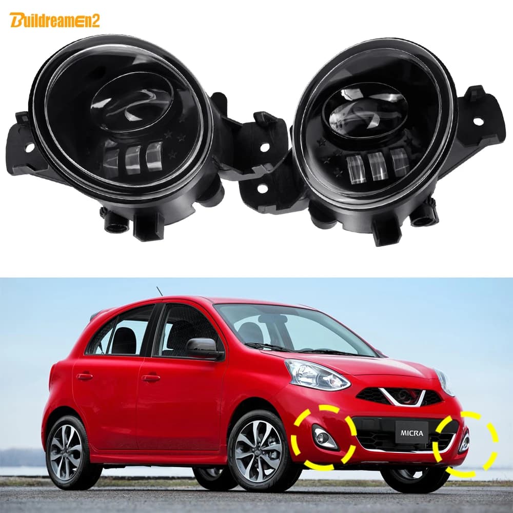 2X30W Auto Destra + Sinistra Lente LED Gruppo fendinebbia DRL Nebbia Lampada di marcia diurna H11 Per Nissan Micra 4 marzo/IV K13 2010-2018