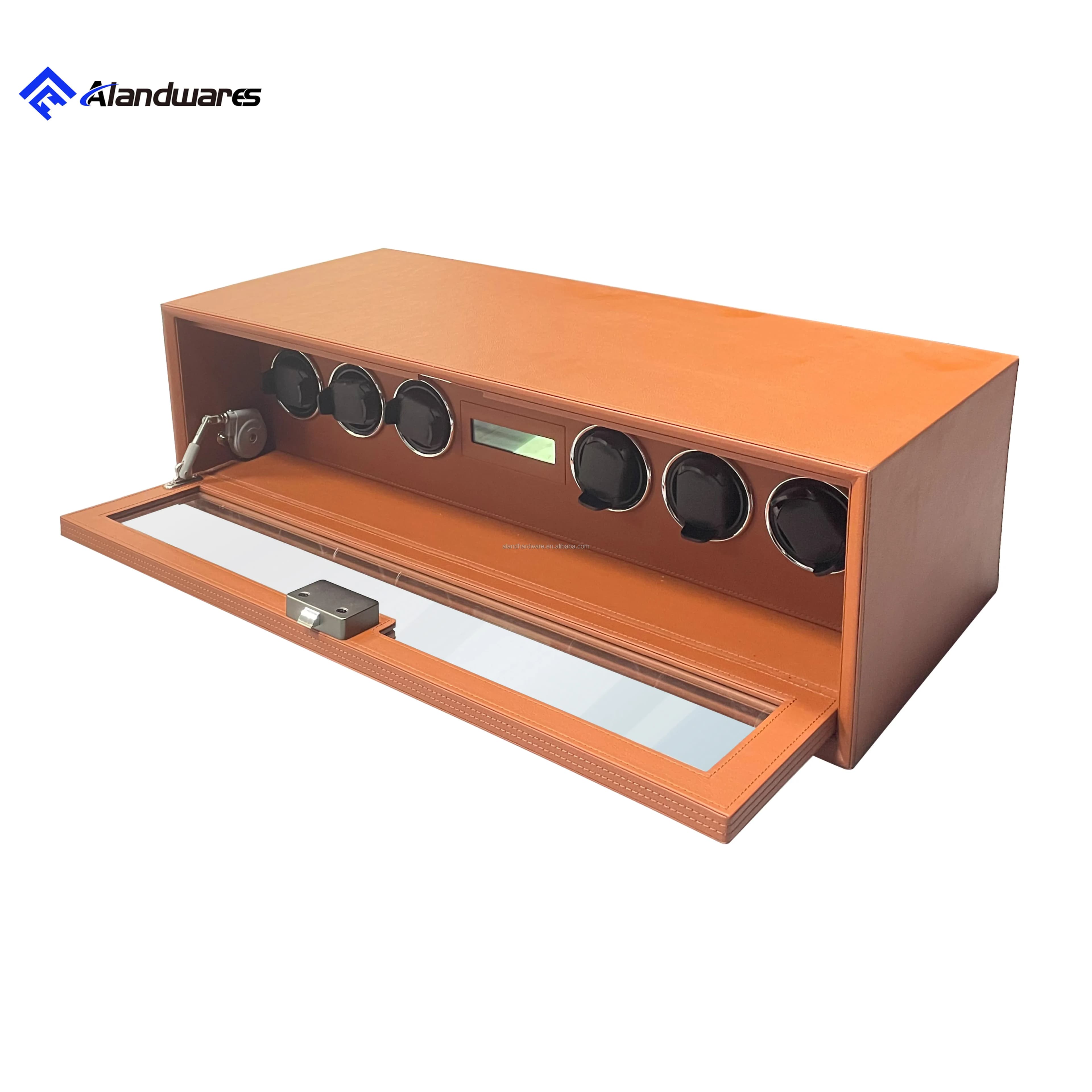 Cina Smart Electronic Orange PU Cassetta di sicurezza in pelle Casa Accesso alle impronte digitali Serratura digitale per la camera da letto di stoccaggio di gioielli