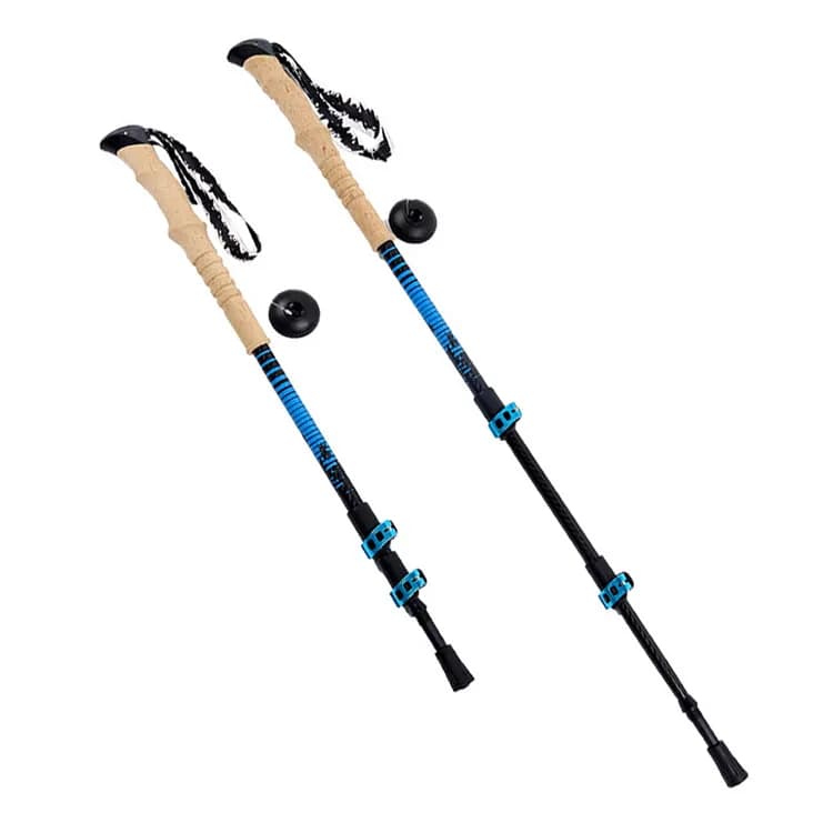 Foldable aluminum mountaineering pole for snow, hiking, Nordic walking sticks, multifunctional ultralight trekking poles