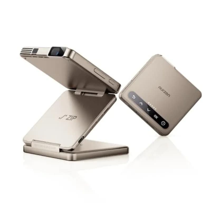 Proiettore portatile tri-fold Yinzam ZIP Gold Proiettore DLP Mini Pocke Mirroring dello schermo con un clic Tipo-C Ricarica rapida 5000mAh