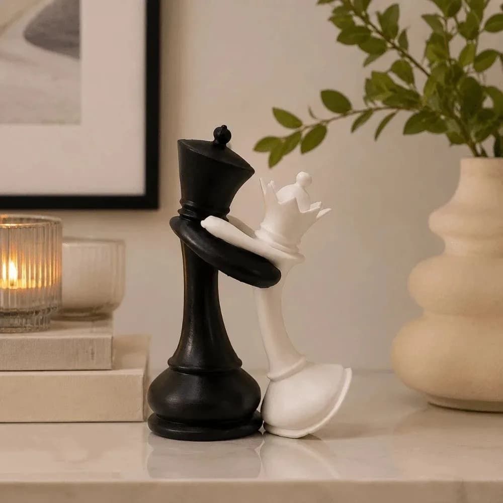 3D Printed Chess Statue Sculpture Home Decoration King And Queen Statue Couple Gifts Funny Desktop Ornaments Gift