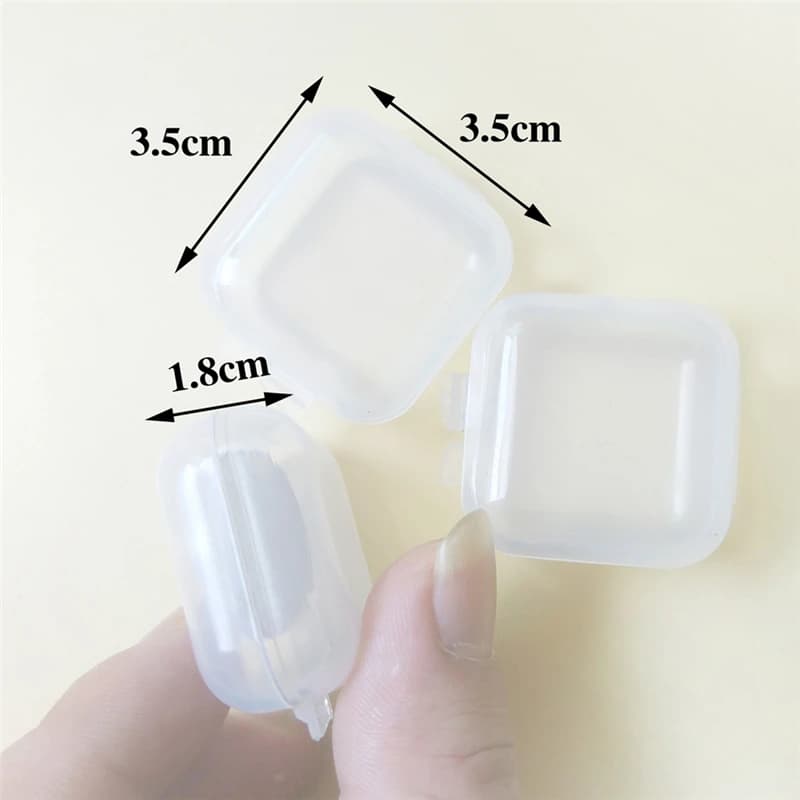 Scatole per accessori da pesca da 100 pezzi Scatola quadrata piccola in plastica trasparente Nuovo materiale Ganci da pesca per riporre Mini attrezzatura da pesca