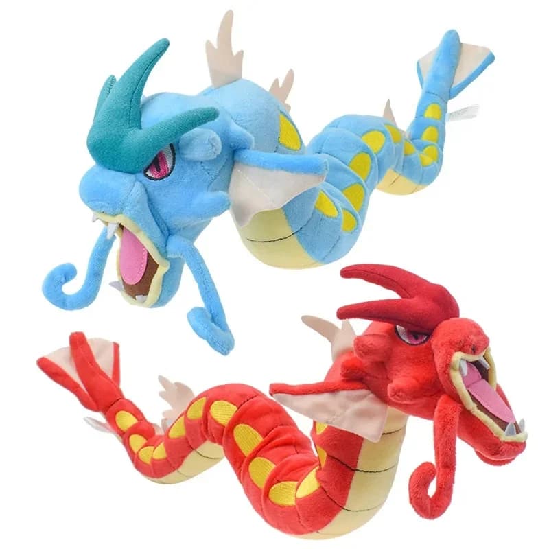 Giocattoli di peluche ripieni di animali Gyarados lucidi 2 stili Bambole blu rosse e lucide Peluche morbidi da collezione Regali di personaggi dei cartoni animati carini
