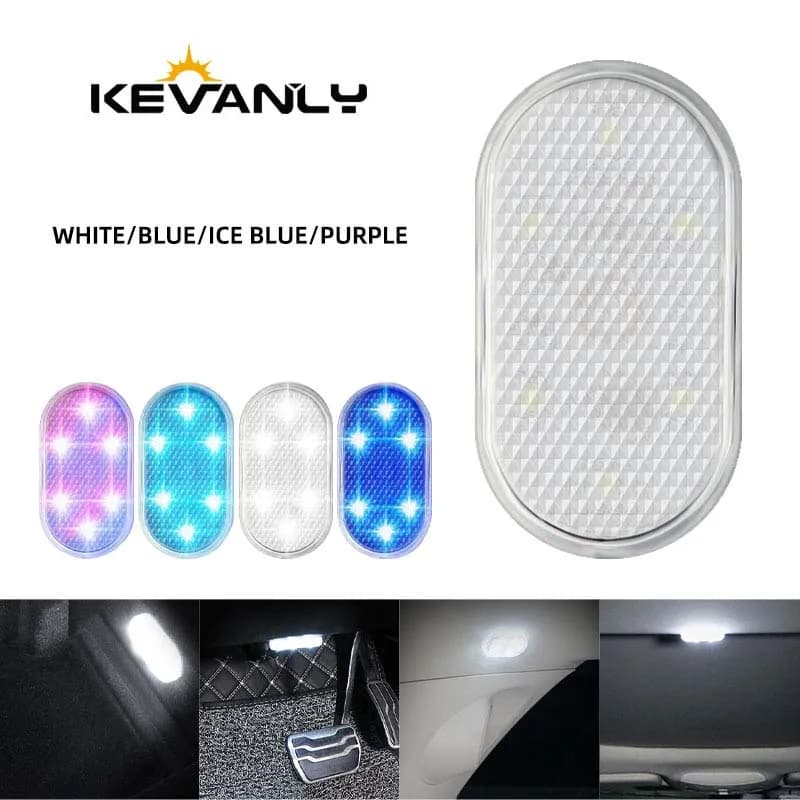 LED Touch Light Mini Wireless Car Interior Lighting Auto Roof Ceiling Reading Lamp for Trunk Storage Box USB Charging