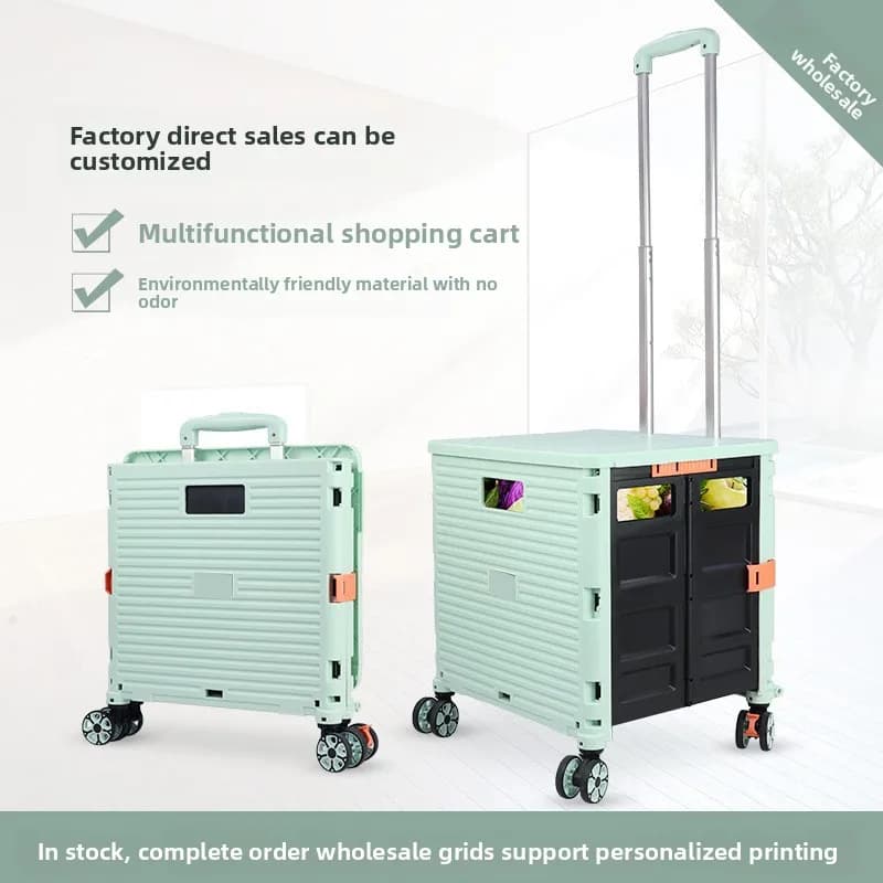 Nuovo modello Baoyu, carrello pieghevole a otto ruote universali, carrello per la spesa domestica, carrello per esterni, contenitore portaoggetti