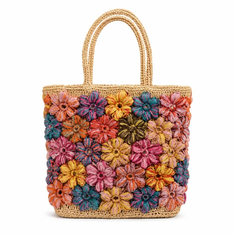Handmade Raffia Tote Bag for Women Straw Woven Shoulder Handbag Beach Resort Summer Purse