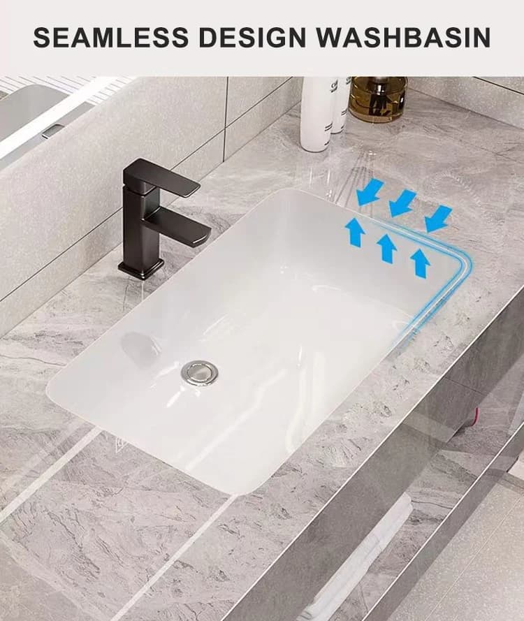 Mobiletto da bagno con pietra bruciata, doppio mobiletto da bagno, mobiletto a specchio