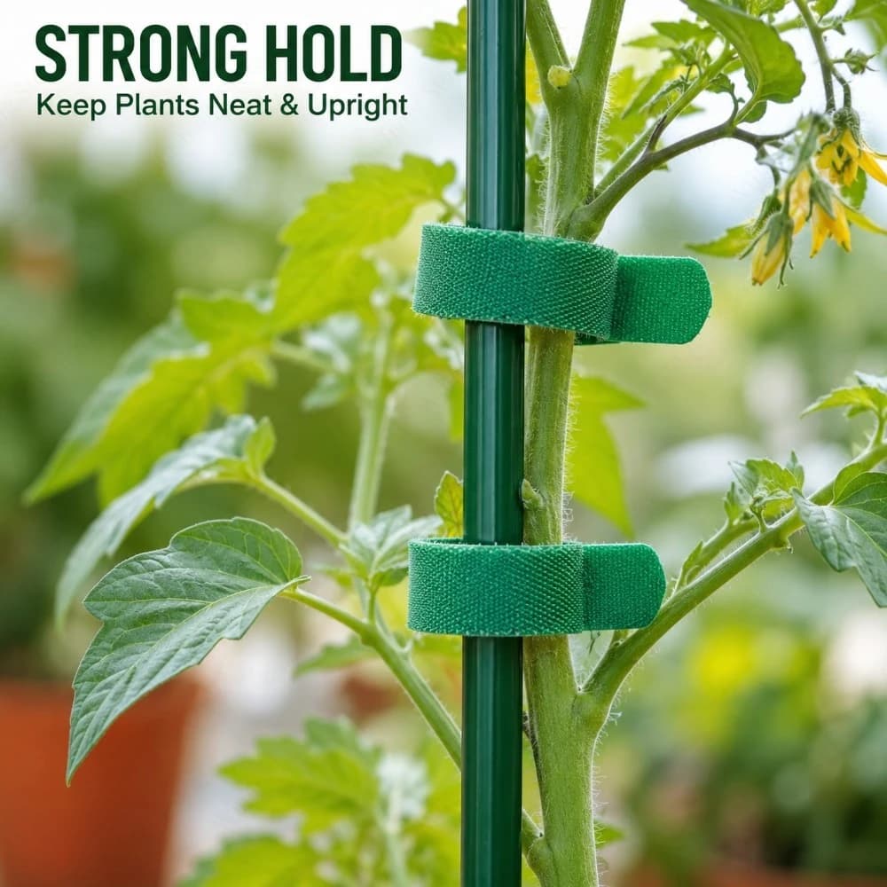 Fascette in Nylon Riutilizzabili con Chiusura a Strappo, Struttura Antiscivolo Regolabile, Confezione da 50 o 100 Pezzi per Stabilizzazione Piante e Alberi, Giardinaggio