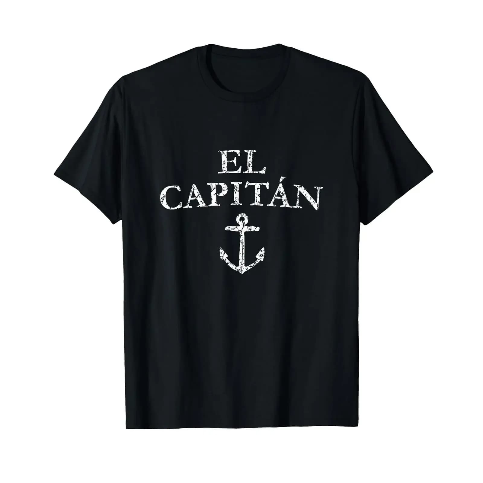 El Capitan Captain Anchor Boat amp Sail T Shirt vintage Washed fashion Unisex Stylish Top For Everyday Wear Soft Stretched