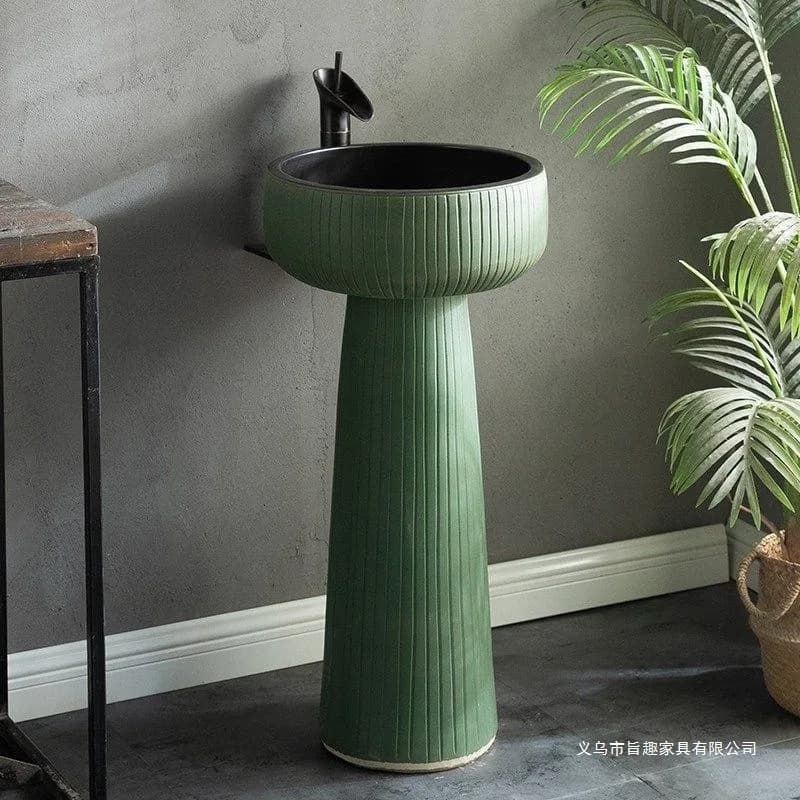 Lavabo da Esterno, Lavabo a Colonna per Bagno, Lavabo a Colonna Integrato nel Pavimento, per Piattaforma, Balcone, Cortile, Piscina