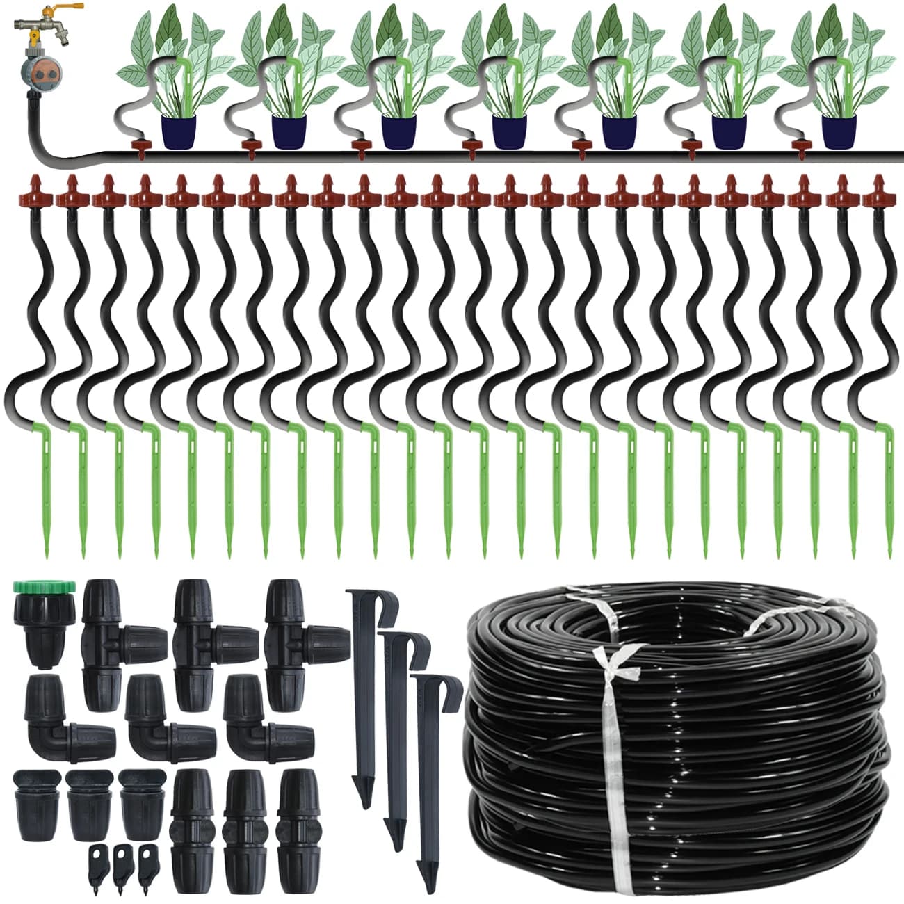 KESLA Garden 2L/H Kit sistema di irrigazione per irrigazione a goccia Goccia da Goccia Tubo da 3/5mm per piante Bonsai in vaso Verdure