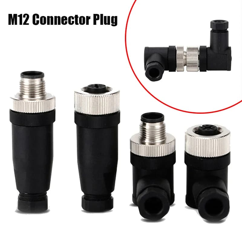 Connettore Sensore M12 Impermeabile, Spina Aeronautica M12, Connettore Maschio e Femmina, Foro Pin 4 5 8 12 Poli