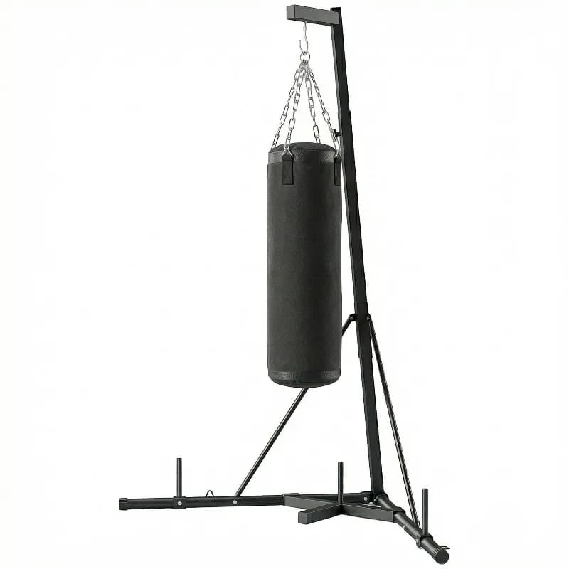 Support for Self-supporting Boxing Bag with Adjustable Height, Steel Structure Resistant for Home Gym, Non-filled Canvas