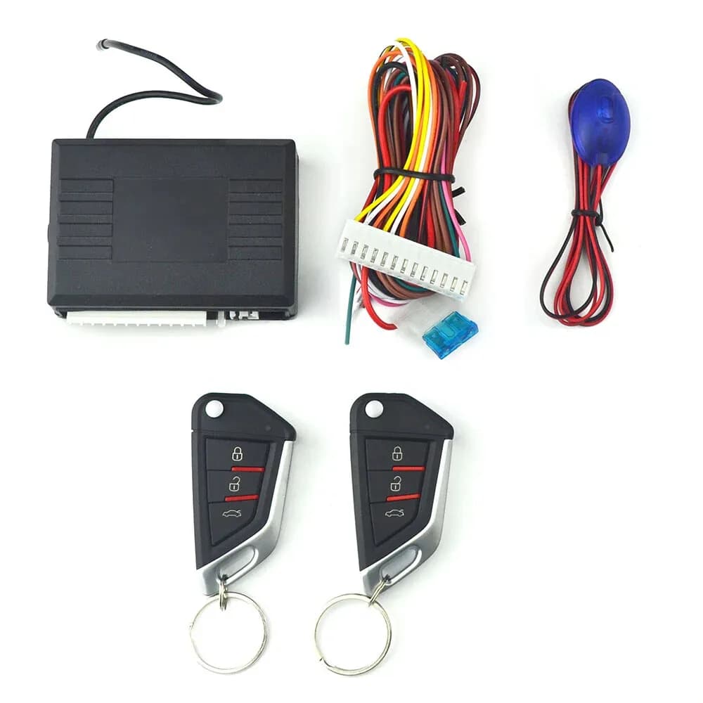 Sistema senza chiave per serratura centralizzata a distanza universale per auto 12V Sistemi di allarme per auto con telecomando Kit centrale con chiusura centralizzata 2 telecomandi