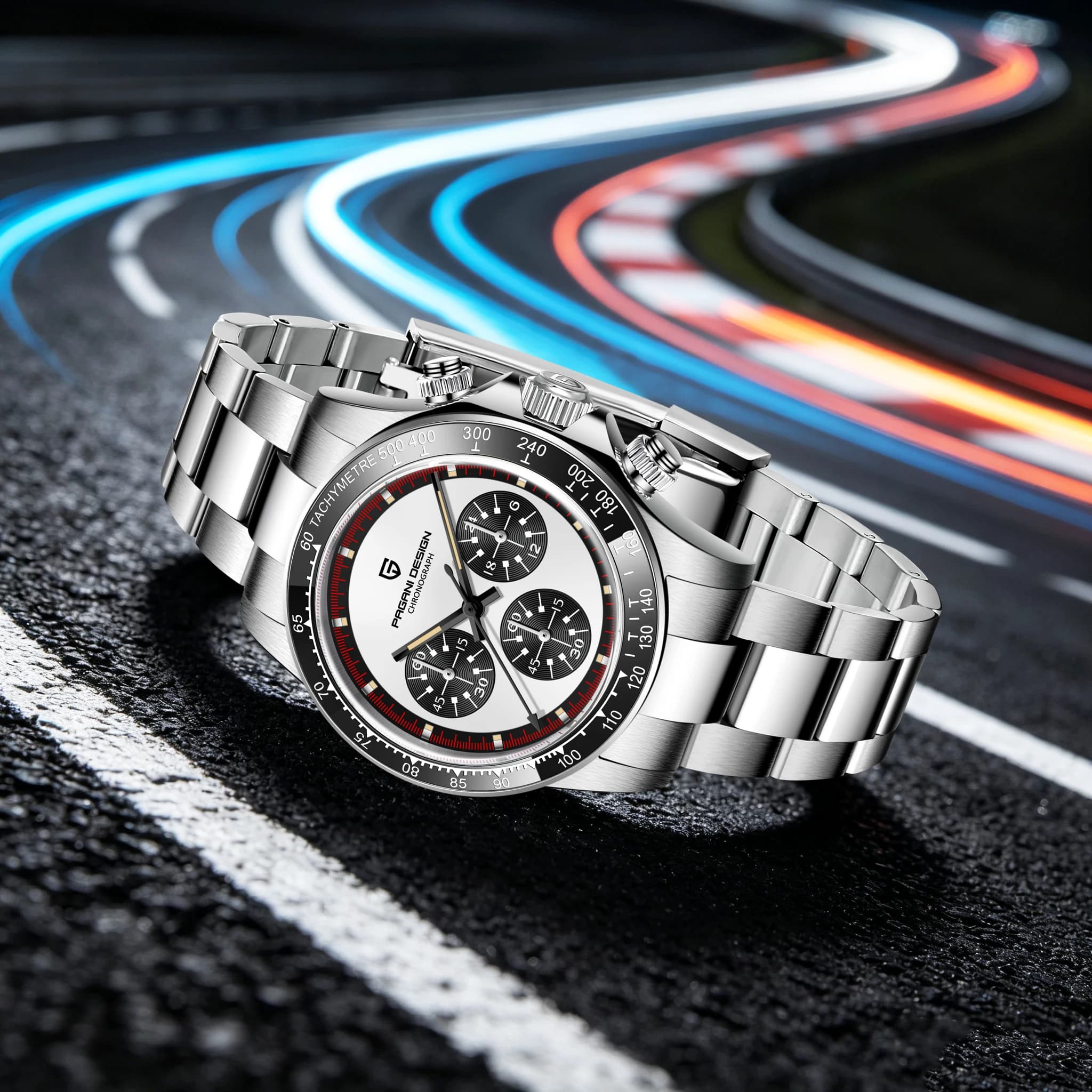 PAGANI DESIGN Men Luxury Fashion Quartz Watch Panda Dial Tachymeter Luminous Dive Stainless Business Dress Watches For Men Gift