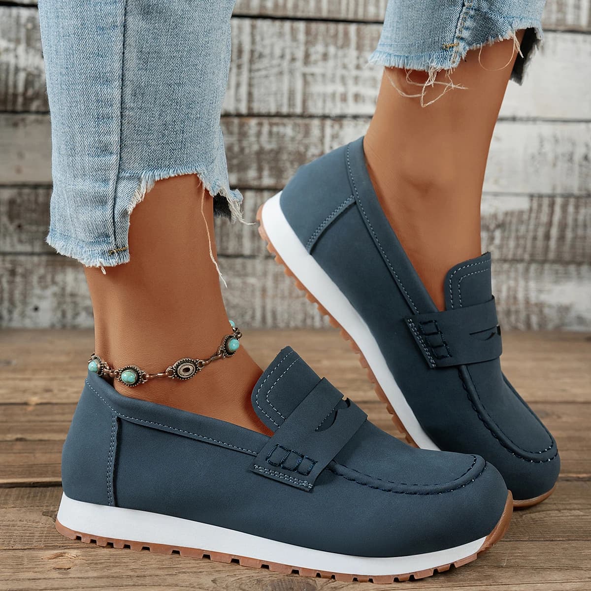 Nuove Scarpe in Pelle da Donna Primaverili, Stile Vintage Versatile, Mocassini Sportivi, Scarpe Antiscivolo alla Moda, Calzature Casual da Donna